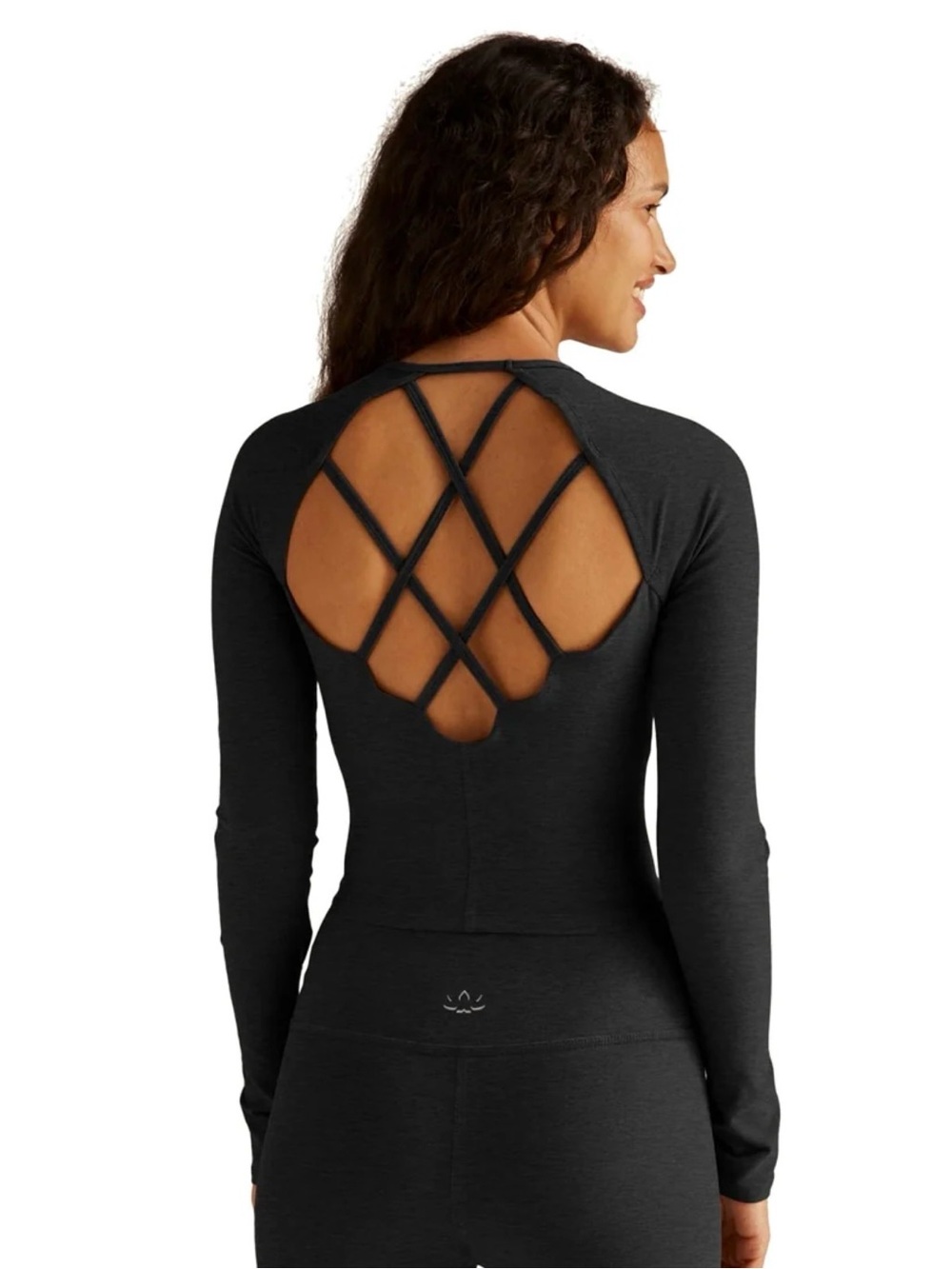 Beyond Yoga Spacedye Enlighten Cropped Pullover Criss Cross Back Size M